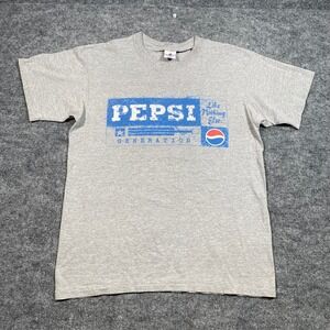 Vintage Pepsi Generation T-Shirt Mens L/XL Gray Graphic Short Sleeve USA Made